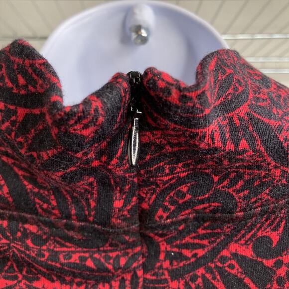 Chico's Women's Pima Aztec Print Mock Neck Top Size 2 Large Lagenlook Mayan - Picture 10 of 11